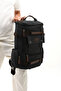 Eba-8831 Canvas (Cotton) Backpack with Laptop Compartment Camping Travel Mountaineer Bag Black