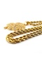 Four-Leaf Clover Lucky Charm Zircon Embellished Yellow Steel Women's Necklace Twist Chain Q0854 - 4