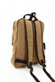 Eba-6235 Canvas Backpack with Laptop Compartment Camping Travel School Bag Beige - 5
