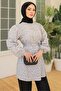 Gray Crispy Floral Patterned Tunic - 827 - 3