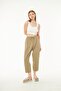 High Waist Linen Ankle Length Pants - 5