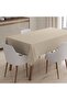 140x180cm Beige Fiber Lined PVC Tablecloth - Erasable, Liquid-Proof and Stain-Proof