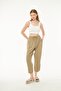 High Waist Linen Ankle Length Pants - 3
