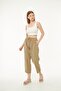 High Waist Linen Ankle Length Pants - 6