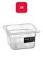 حوض استحمام PC Gastronom 1/6 مربع شفاف - 100 مم - Bo144