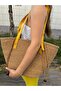 Aura Genuine Leather Women's Jute Straw Shoulder Bag - 5