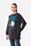 Printed Crew Neck Long Sweatshirt - 2
