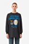 Printed Crew Neck Long Sweatshirt - 7