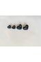EARRINGS - BLACK, DOMED HEART-SHAPED EARRINGS, SET OF 2 PAIRS. - 5