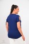 Plus Size New Season Comfort Model Sleeve Tied Pearl Detailed Short Sleeve Combed Cotton Tunic T-Shirt - 6