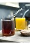 2 Pieces Heat Resistant Cylinder Model Borosilicate Cold-Hot Coffee Presentation Cup with Straw Gift - 7
