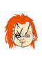 Chucky Sticker Motor, Helmet, Laptop, Car Sticker 13X12 cm