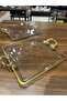 Pandoranin Box - Paşabahçe Handled, Square Madlen Presentation Service Plate Set of 2