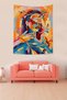 Third Eye Mindfullnes Oil Painting Women Portrait Stain Resistant Fabric Wall Cloth Wall Carpet Tapestry - 2