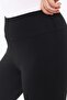 Black Scuba Fabric High Brushed Inside High-Waist with Brushed Lining - 2