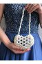 Pearl Heart Bag, Small 15x11 Love Bag, Clutch Bag, Handmade, Stylish Domed Bag - 5