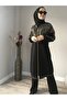 Black Tracksuit Set with Gold Detail and Zipper - 2