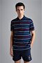Men's Cotton Polo Collar Button Closure Short Sleeve Navy Blue Polo Collar T-shirt24411292-198 - 6