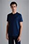 Men's Cotton Regular Fit Round Neck Navy Blue T-Shirt24411018-013