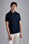 Men's Cotton Polo Collar Button Closure Short Sleeve Navy Blue Polo Collar T-shirt24411271-013 - 2