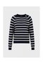 Women's Brand Logo Long Sleeve Comfortable Navy Blue Sweater 6R2MYL 2MB5Z-F908