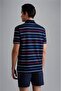 Men's Cotton Polo Collar Button Closure Short Sleeve Navy Blue Polo Collar T-shirt24411292-198 - 2