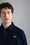 Men's Cotton Polo Collar Button Closure Short Sleeve Navy Blue Polo Collar T-shirt24411271-013 - 4