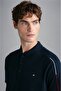 Men's Polo Collar Button Closure Short Sleeve Navy Blue Polo Collar T-Shirt24411313-013 - 4