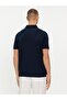 Men's Polo Collar Button Closure Short Sleeve Navy Blue Polo Collar T-Shirt24411247-013 - 3
