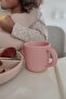 Pink 2-Piece Silicone Baby Feeding Set - Vacuum Plate and Double Handle Mug - 7