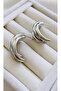 Steel Triple Curved Half Hoop Earrings (3 cm)