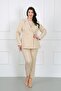 Women's Mink Elastic Waist Dumbbell Fabric Plus Size Trousers - 2