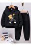 Printed Kids' Tracksuit Set - Unisex Hooded Sweatshirt Jogger Pants Tracksuit