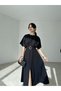 Belted Midi Dress with Slip Sleeves - 4