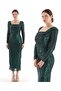 Square Neck Sequined Evening Dress