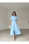 Belted Midi Dress with Slip Sleeves - 3