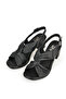 , Women's Genuine Leather Heeled Sandals 1411020Z2213 Black - 4