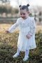 Baby Girl Dress Girls' Dress Birthday Party Wedding Dress Long Sleeve Lined Ruched Baby Giyi - 6