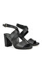 , Women's Genuine Leather Heeled Sandals 1411020Z1708 Black - 2