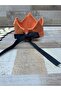 Orange 1st birthday crown with safari theme and lion figurine. - 5