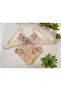 Floral Underwire Gather Bra Panties Suit