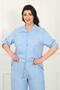 Women's Indigo Elastic Waist Soft Linen Plus Size Trousers - 2