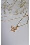 Butterfly Pendant Steel Necklace Steel Women's Vintage Design 316L Stainless Steel - 7