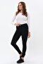 Black Scuba Fabric High Brushed Inside High-Waist with Brushed Lining