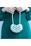 Pearl Heart Bag, Small 15x11 Love Bag, Clutch Bag, Handmade, Stylish Domed Bag - 7