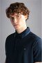 Men's Woven Polo Collar Sleeveless Casual Navy Blue Polo Collar T-Shirt24411340-013 - 2