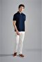 Men's Cotton Polo Collar Button Closure Short Sleeve Navy Blue Polo Collar T-shirt24411271-013 - 7