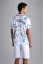 Men's Brand Logo Cotton Regular Fit Casual White T-Shirt24411103-010 - 2