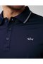 Men's Cotton Polo Neck Short Sleeve Daily Use Navy Blue Polo Neck T-Shirt24411202-013 - 4