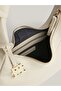 Women's Leather Brand Logo Zippered Daily Use White Shoulder Bag AW0AW16073-0K4 - 5
